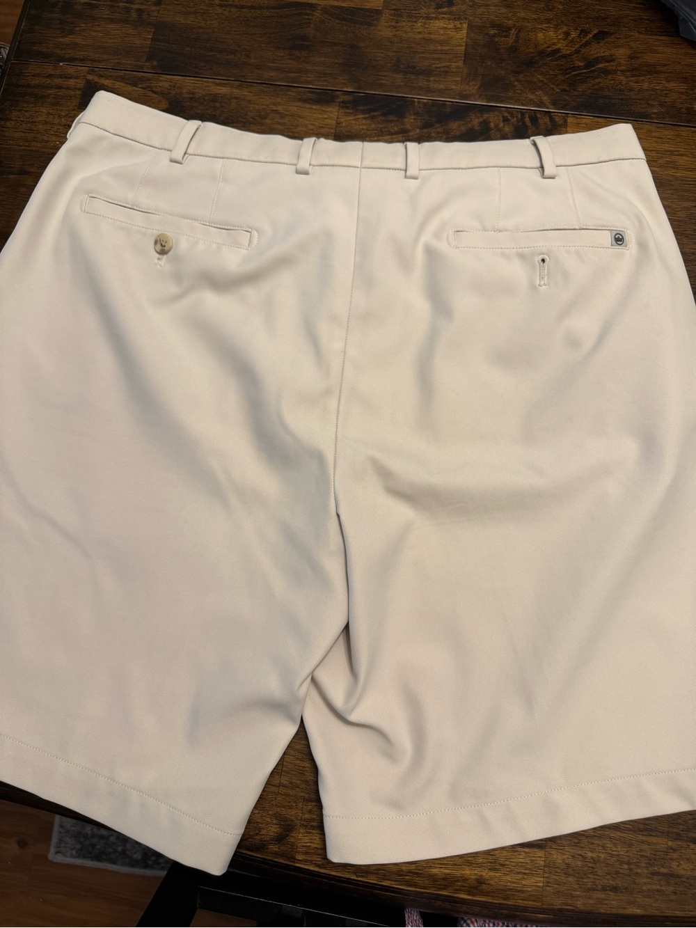 Men's Peter Millar Beige Performance Chino Shorts - Picture 2 of 3